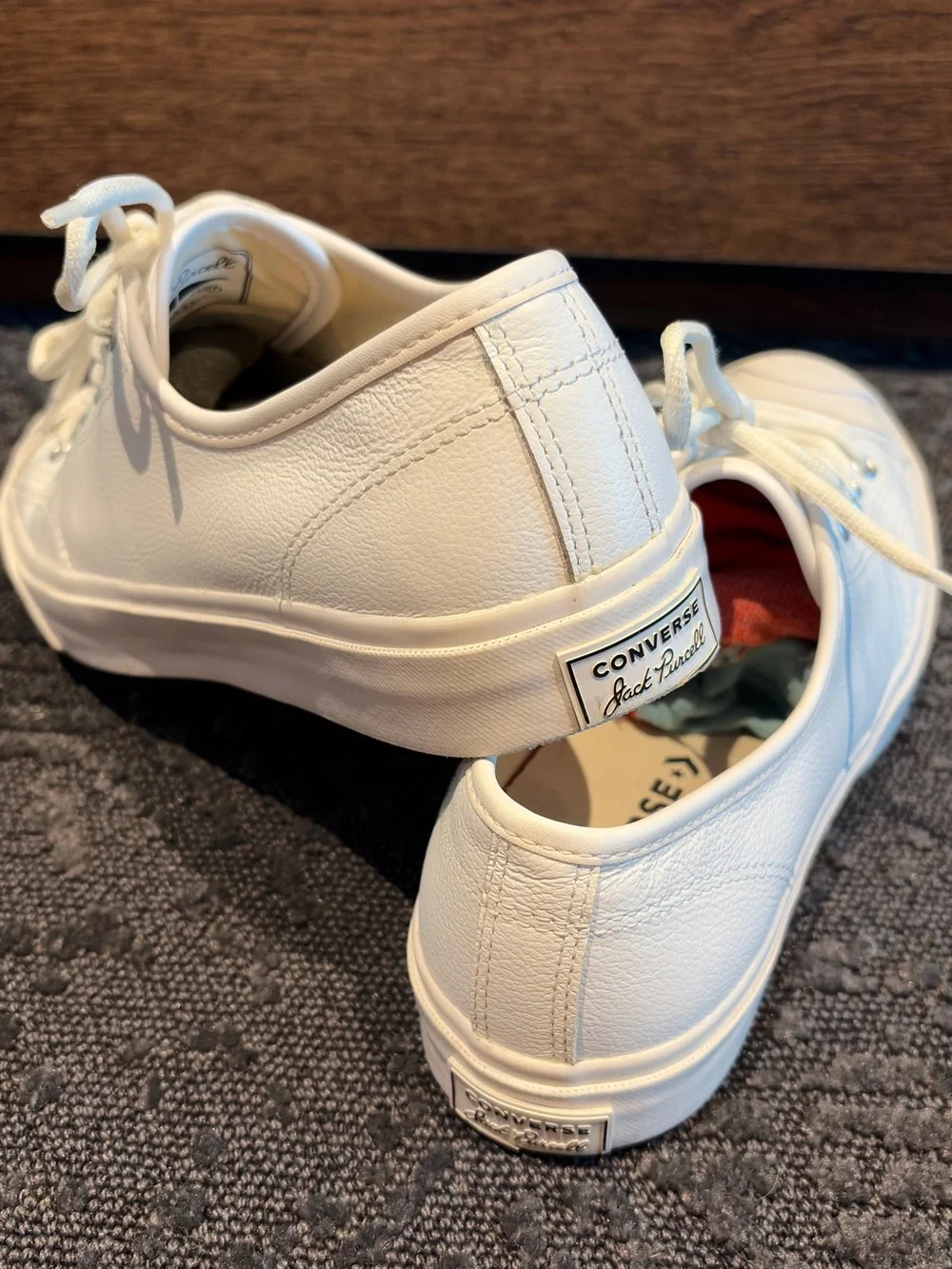 Converse Jack Purcell | Leather | Men's White Low-Top Sneakers - Picture 3 of 4